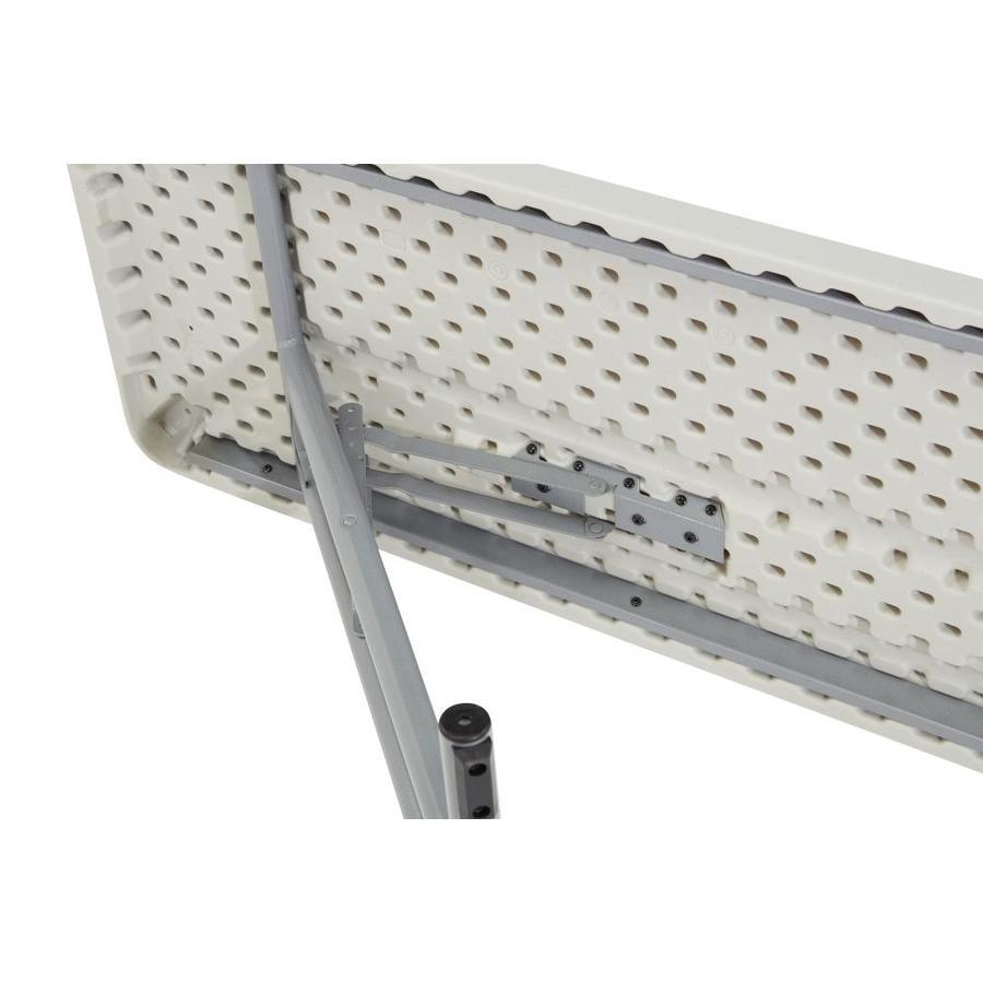 National Public Seating 18-in x 96-in Outdoor Rectangle Plastic Gray Folding Table