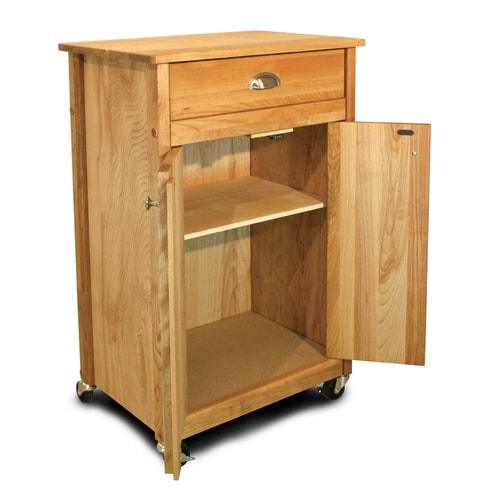 Catskill Craftsmen Brown Wood Base with Birch Butcher Block Top Kitchen Cart (21-in x 15.5-in x 34-in)