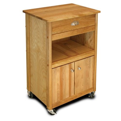 Catskill Craftsmen Brown Wood Base with Birch Butcher Block Top Kitchen Cart (22.125-in x 15.25-in x 34-in)