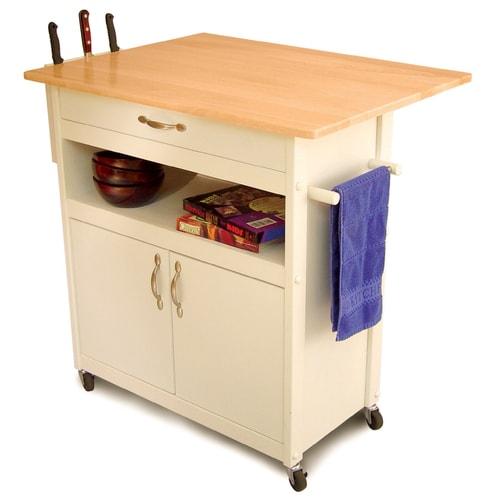 Catskill Craftsmen Northeastern Hardwood/Oiled Base with Top Kitchen Cart (34.5-in x 16-in x 34-in)