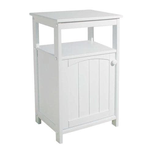 Catskill Craftsmen White Wood Base with Rubberwood Top Kitchen Cart (13-in x 18-in x 28-in)