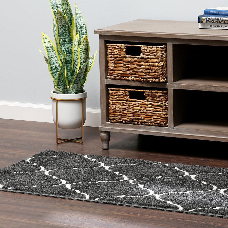 allen + roth 2 x 6 Charcoal/Beige Indoor Trellis Runner