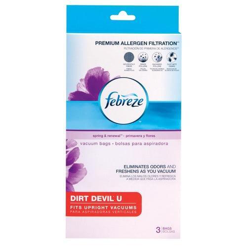 Febreze Dirt Devil U Upright, Febreze 3-Pack 5-Liter Disposable Paper Vacuum Bag
