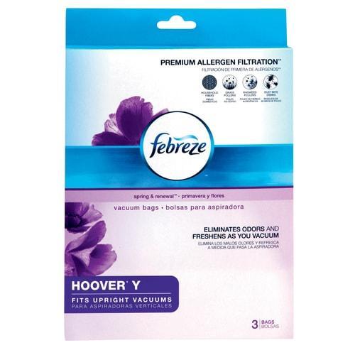 Febreze Hoover Y, Windtunnel Upright, Febreze 3-Pack 6-Liter Disposable Paper Vacuum Bag