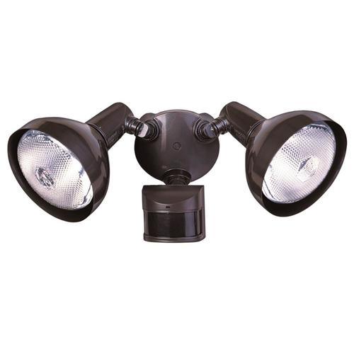 Heath Zenith 240-Degree Dual Detection Zone Bronze Hardwired Halogen Motion-Activated Flood Light with Timer