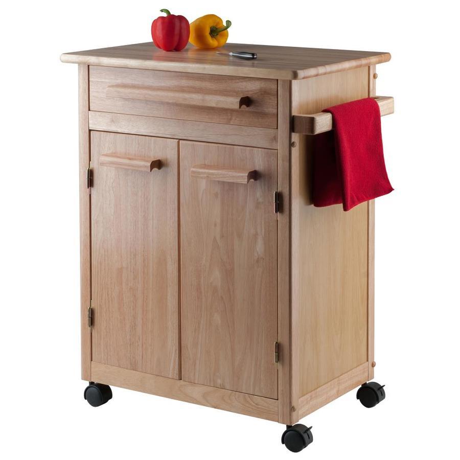 Winsome Wood Brown Composite Base with Composite Wood Top Kitchen Cart (18.2-in x 26.9-in x 34.5-in)