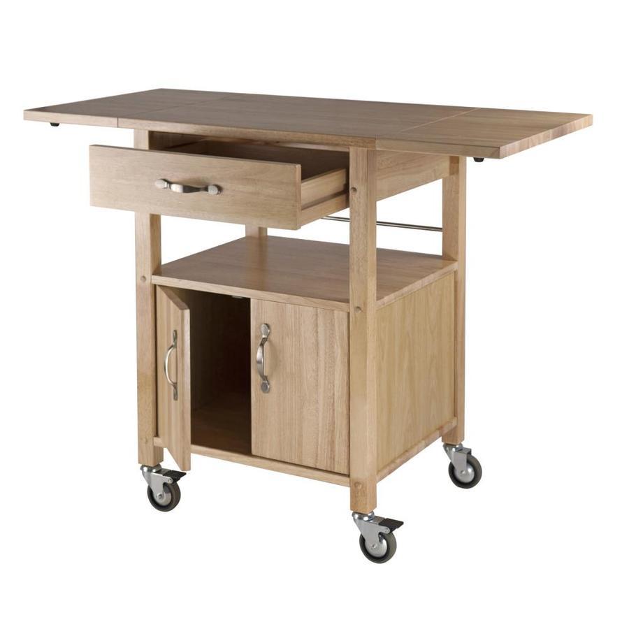 Winsome Wood Brown Composite Base with Composite Wood Top Kitchen Cart (20.2-in x 43.3-in x 33.1-in)