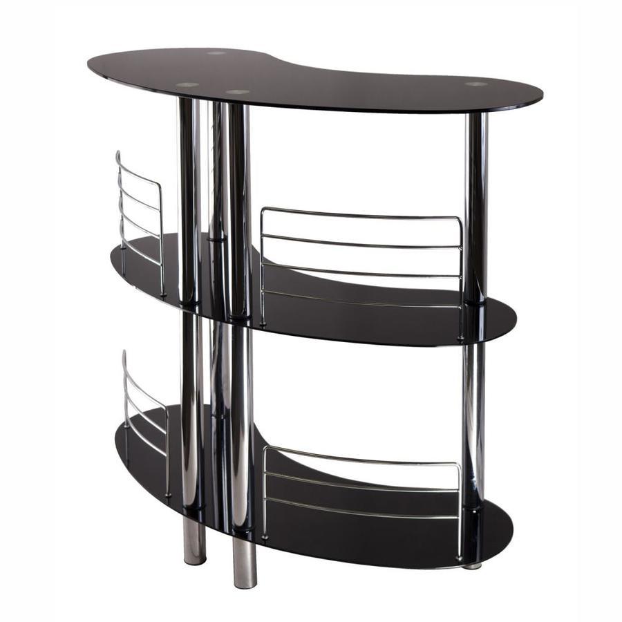 Winsome Wood Martini 47.05-in x 41.85-in Black Oval Mini Bar Bar