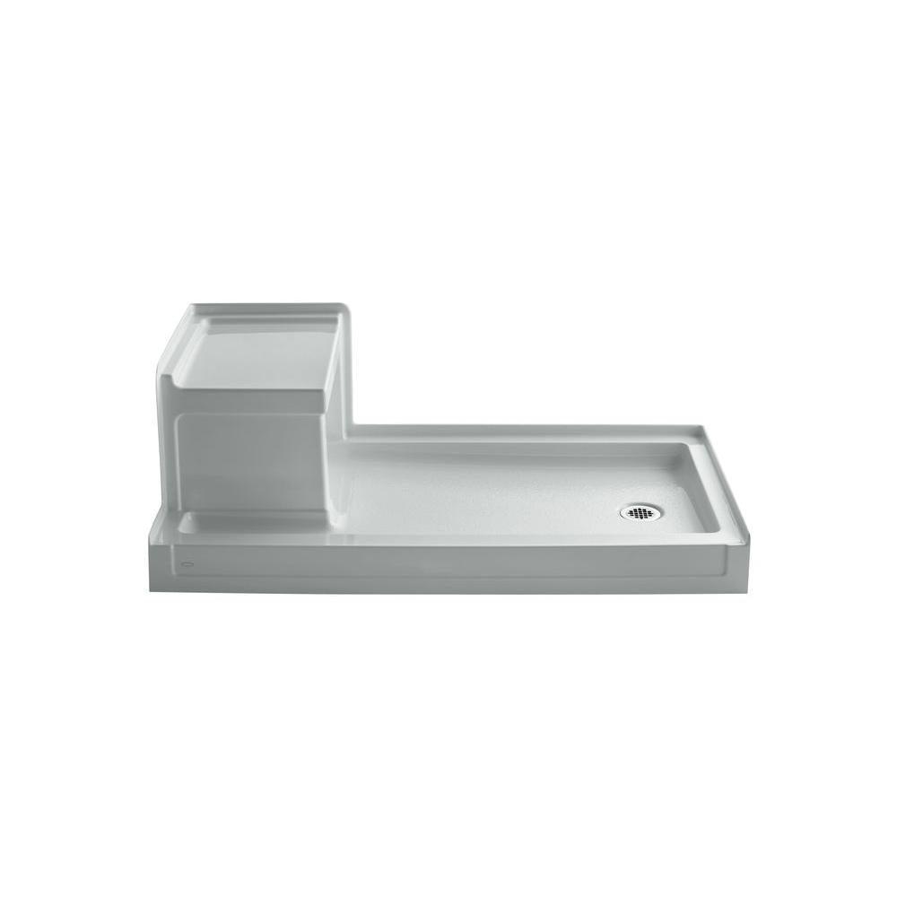 Tresham 60 in. x 32 in. Single Threshold Shower Base in Ice Grey