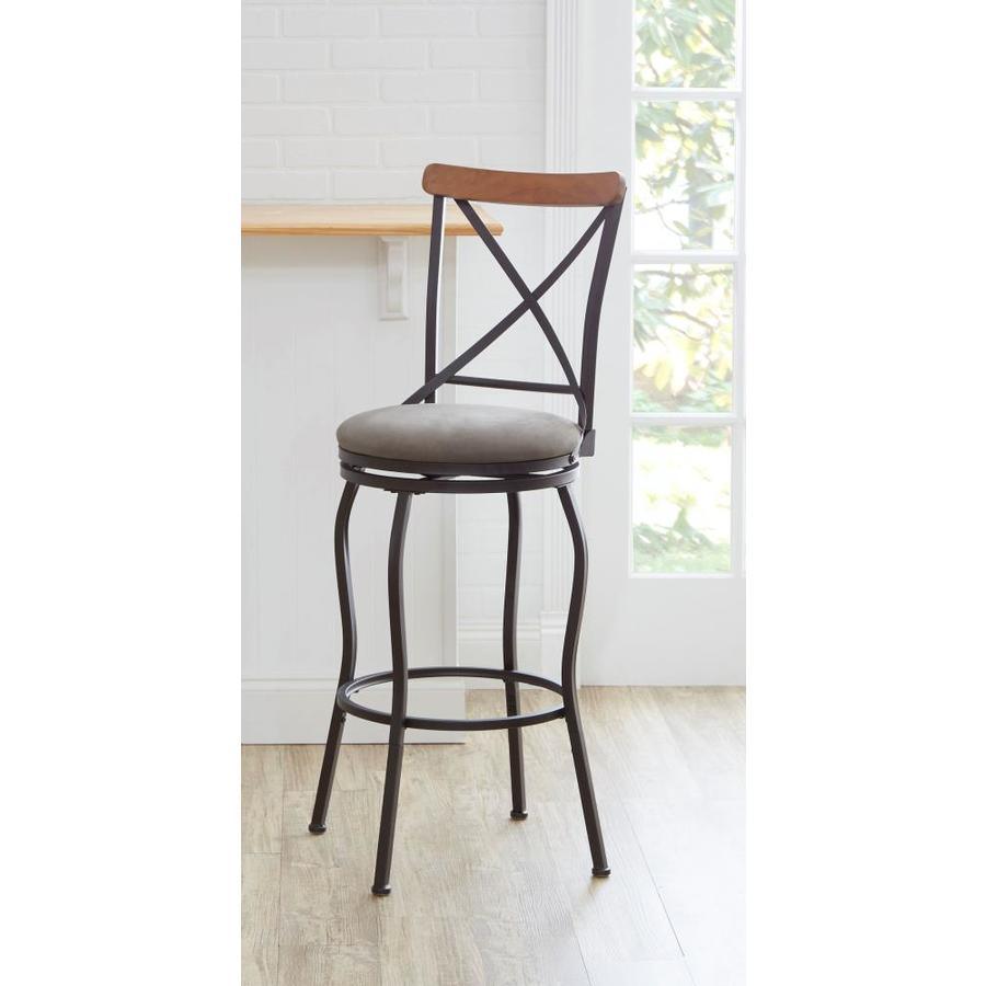 Oil Rubbed Bronze Adjustable Upholstered Swivel Bar Stool