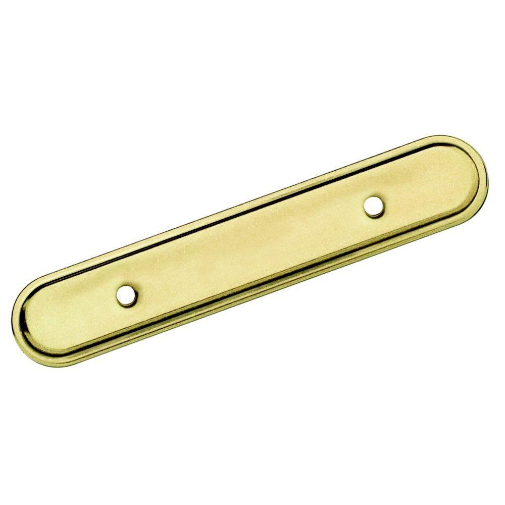 3 in. Center Burnished Brass Pull Backplate