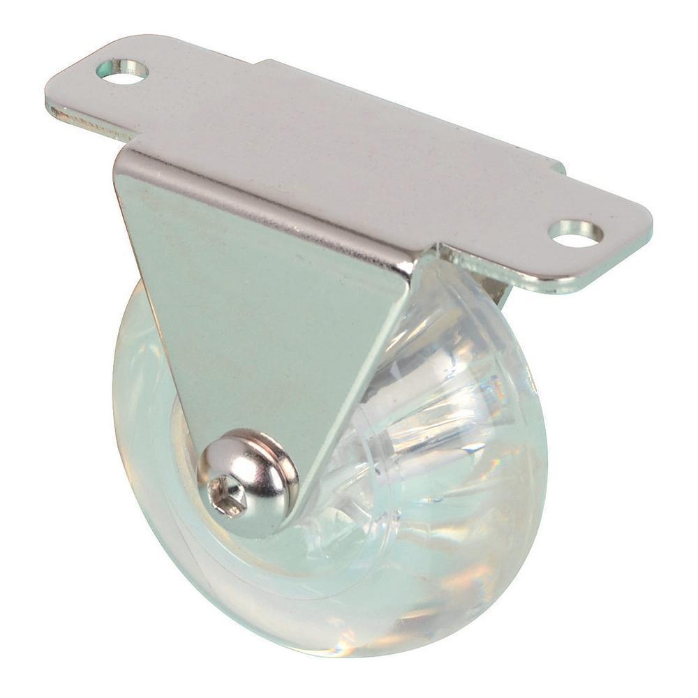 1-31/32 in. Clear Fixed Plate Caster, 88.2 lb. Load Rating