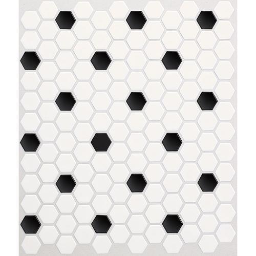 American Olean Alameda Satin White 3-in x 6-in Glazed Ceramic Honeycomb Mosaic Wall Tile Sample