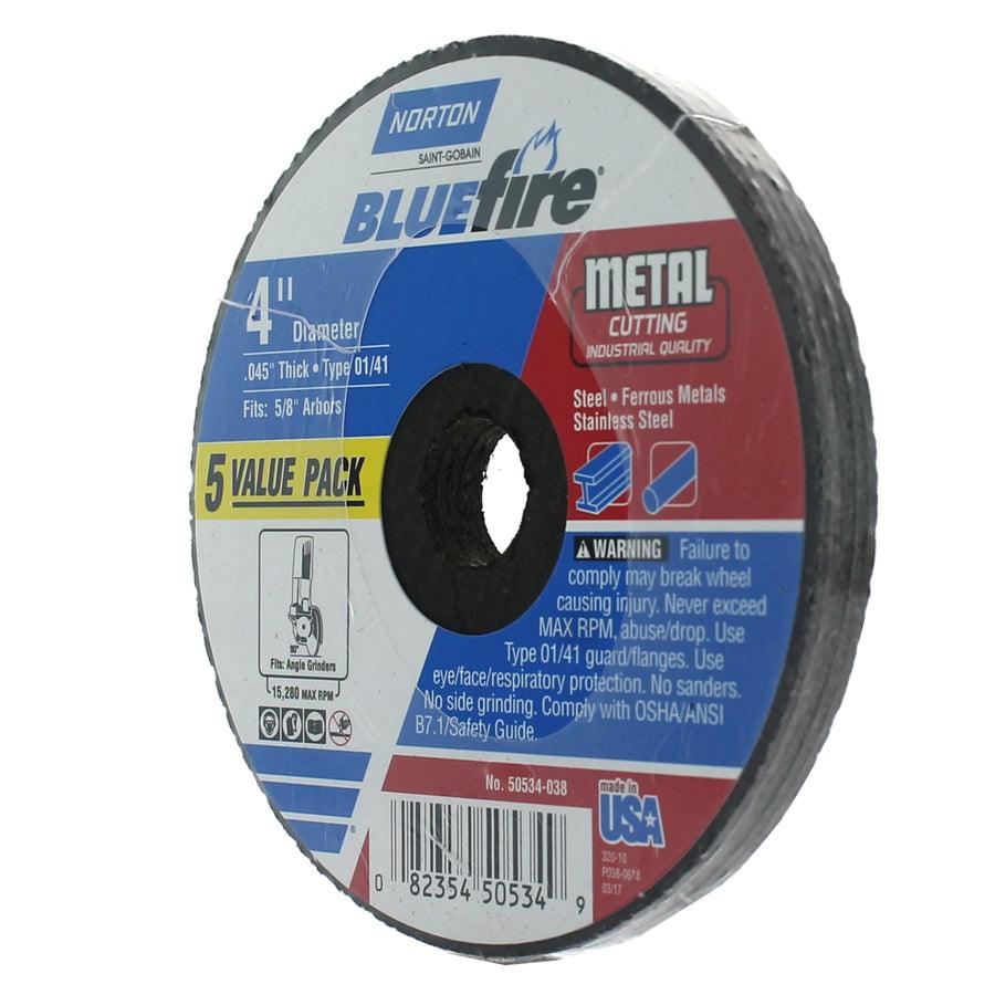 Norton Bluefire 5-Pack Bonded Abrasive 4-in Cut-off Wheel