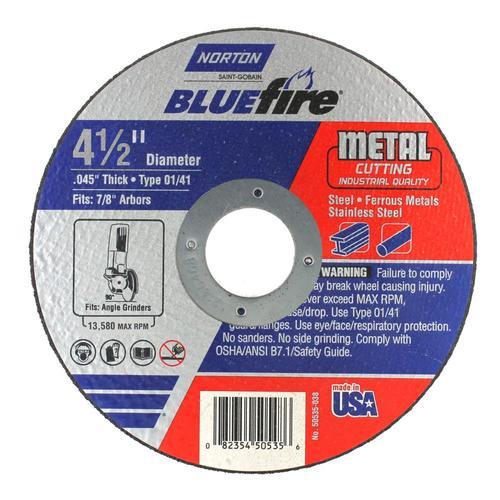 Norton Bluefire Bonded Abrasive 4.5-in Cut-off Wheel