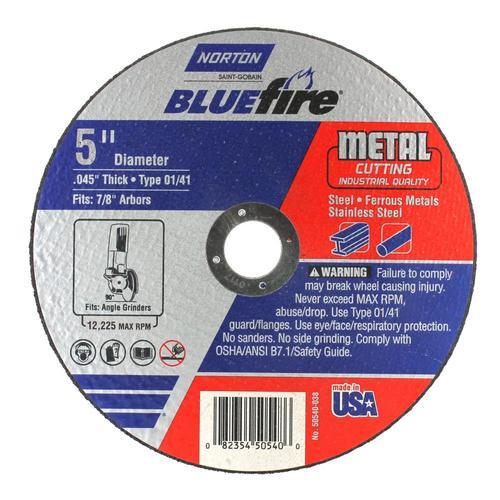 Norton Bluefire Bonded Abrasive 5-in Cut-off Wheel