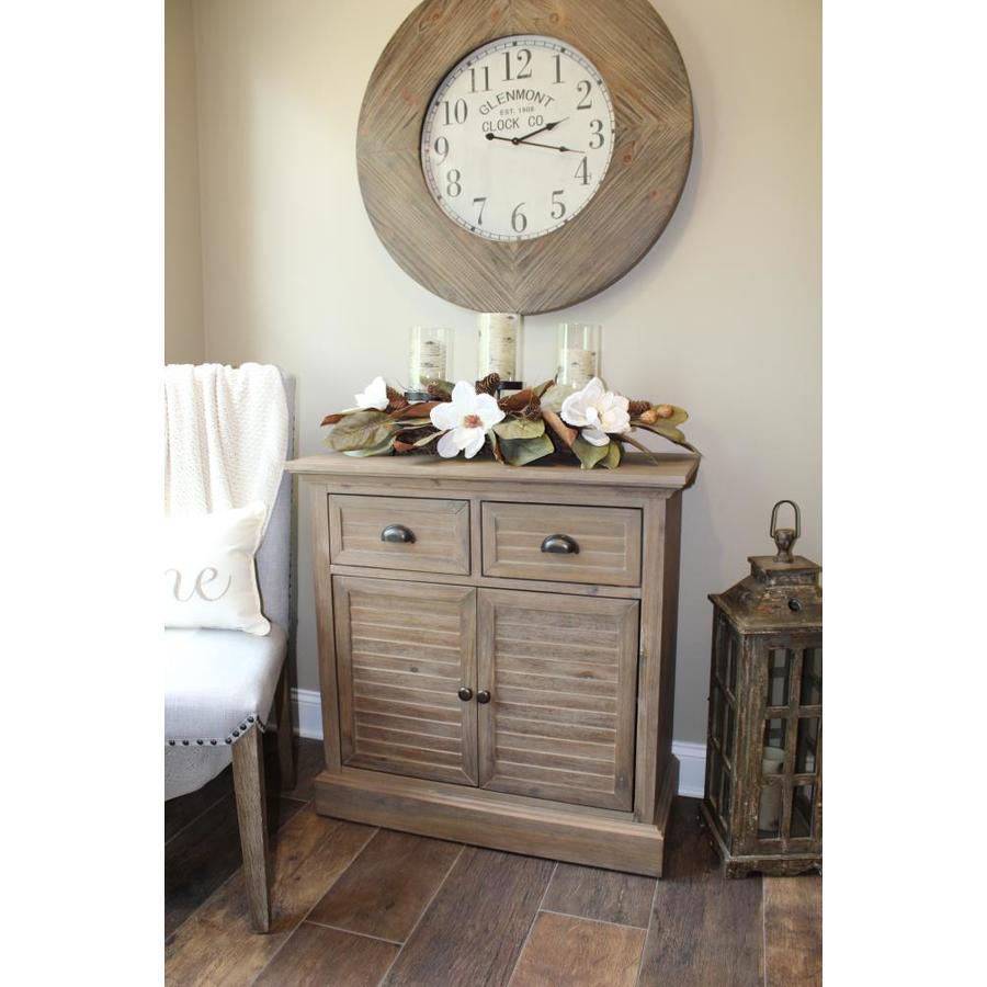 31-in x 31-in Weathered Wood Buff Wood Desk Hutch