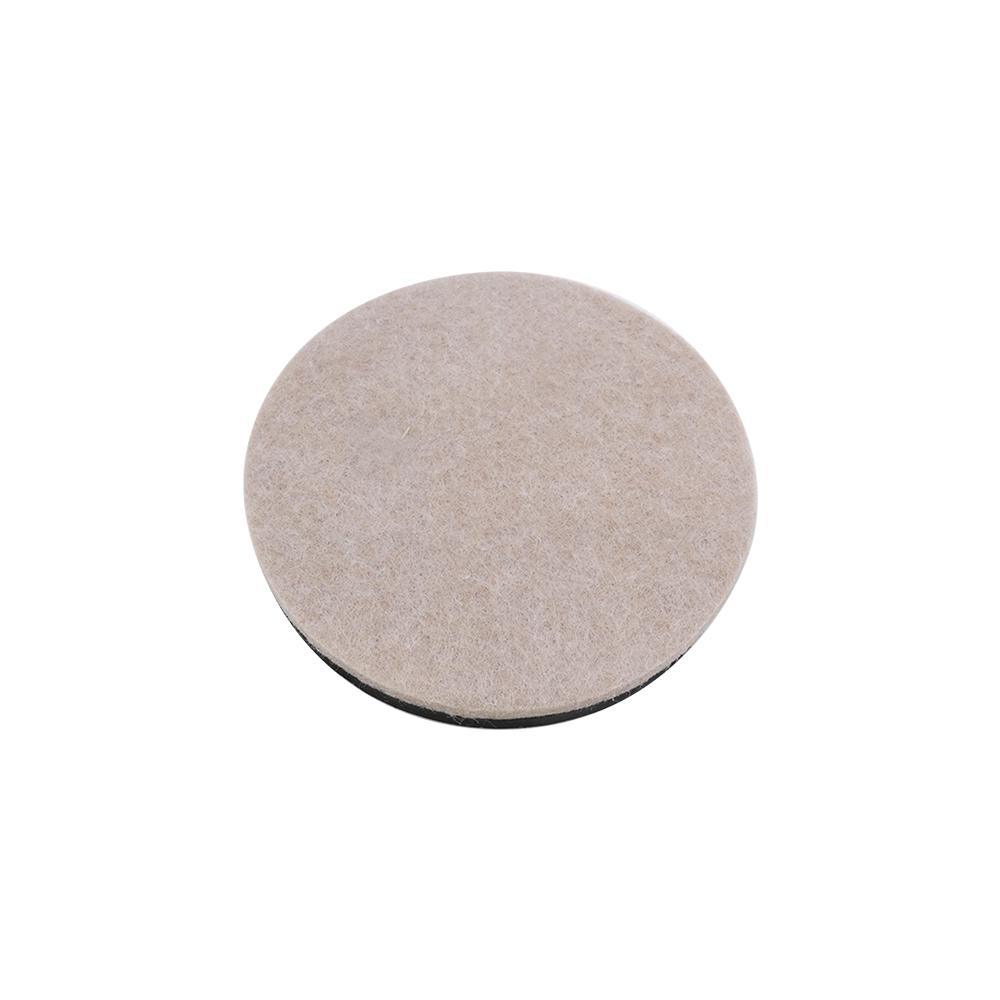 3-1/2 in. Beige Felt Round Furniture Sliders for Hard Floors (4-Pack)