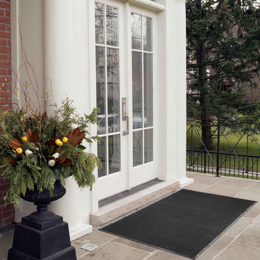 Mohawk Home Walk-off 4-ft x 6-ft Black Rectangular Outdoor Door Mat