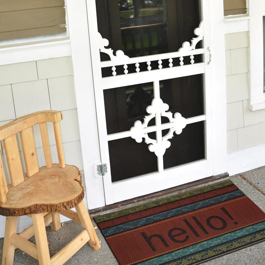 Mohawk Home Innovation End Cap 1-1/2-ft x 2-1/2-ft Red Rectangular Outdoor Door Mat