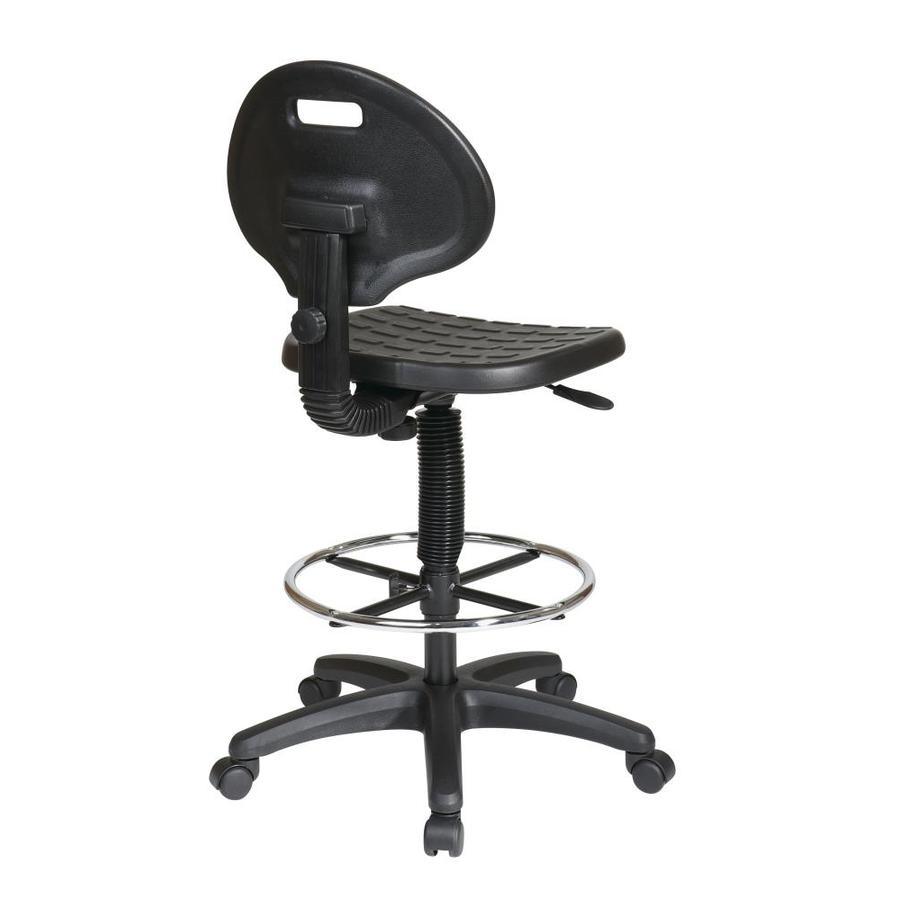 Work Smart WorkSmart Black Contemporary Adjustable Height Swivel Drafting Chair