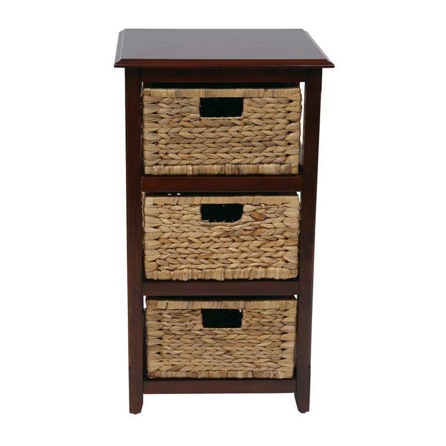 OSP Home Furnishings 3 Drawers Espresso Wood Drawer