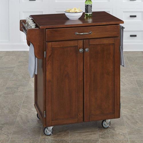 Home Styles Brown Wood Base with Wood Top Kitchen Cart (18.75-in x 32.5-in x 35.5-in)