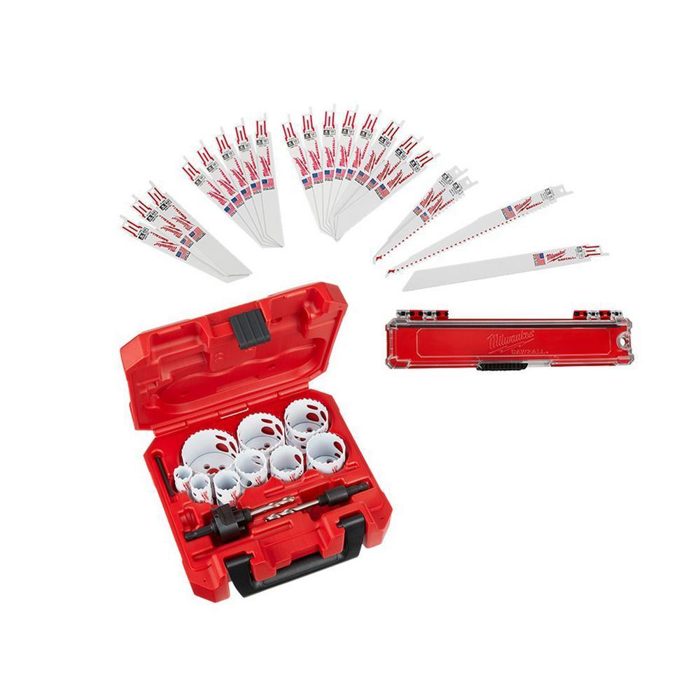 Hole Dozer General Purpose Bi-Metal Hole Saw Set and Wood and Metal Cutting Reciprocating Saw Blade Set (33-Piece)