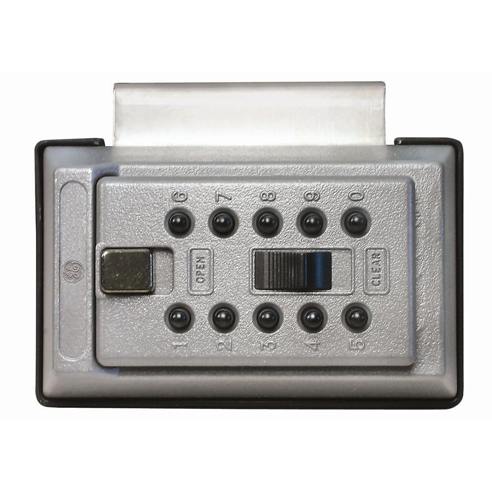 Portable Over-The-Door Mount Box with Pushbutton Combination Lock, Titanium