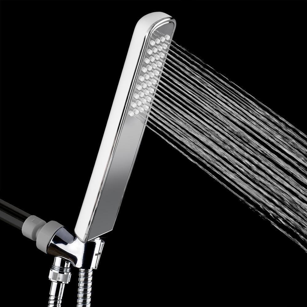 1-Spray 4.5 in. Single Wall Mount Handheld Rain Shower Head in Chrome