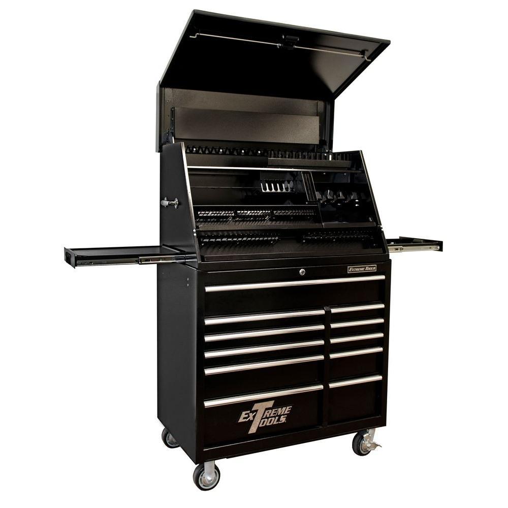 41 in. 11-Drawer Tool Chest and Cabinet Combo in Black