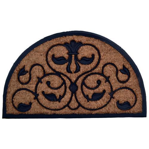 Imports Decor Outdoor Doormat 1-1/2-ft x 2-1/2-ft Brown Semicircle Outdoor Door Mat
