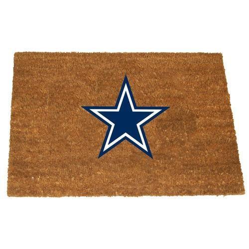 The Memory Company Dallas Cowboys 1-1/2-ft x 2-1/2-ft Brown Rectangular Outdoor Door Mat