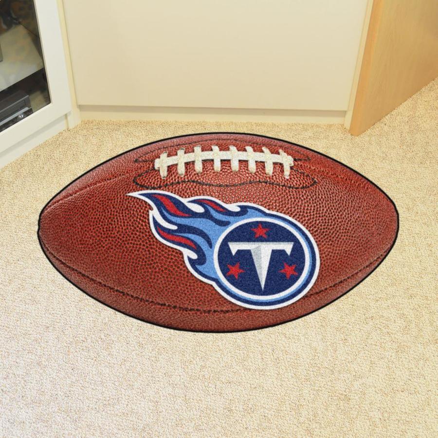 FANMATS Tennessee Titans Photorealistic Football Mat 1-1/2-ft x 2-1/2-ft Brown Oval Indoor Door Mat