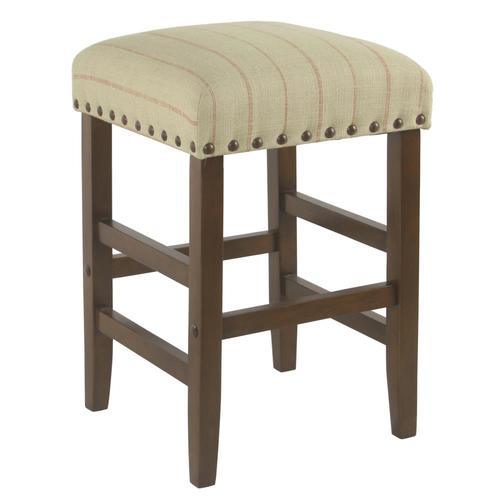 Benzara Beige and Brown Counter Upholstered Bar Stool