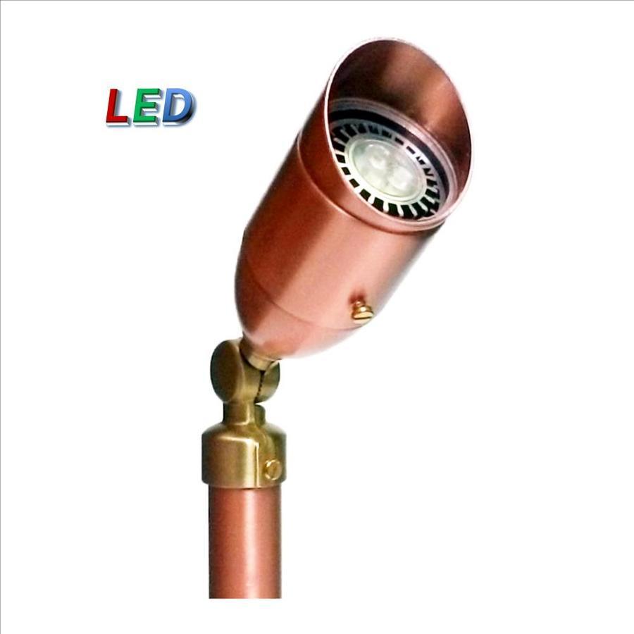 P.M. Lighting 200-Lumen 66-Watt Copper Satin Finish Low Voltage Hardwired LED Landscape Spot Light Kit