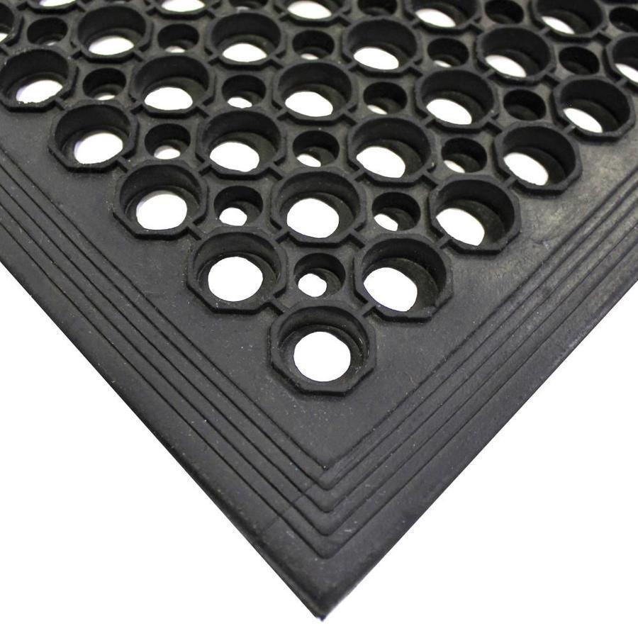 Envelor Kitchen restaurant 3-ft x 5-ft Black Rectangular Indoor/Outdoor Anti-Fatigue Mat