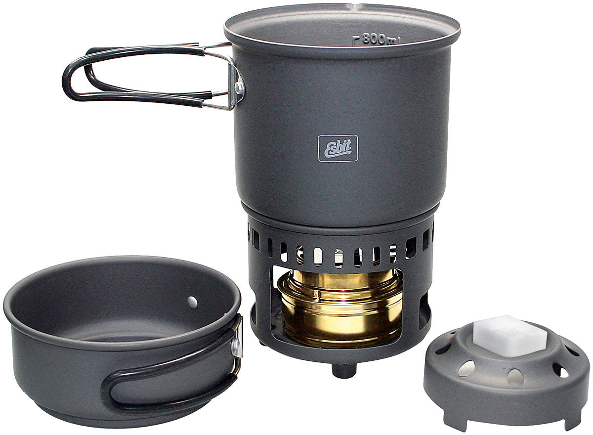 Esbit Alcohol Manually Ignited Burner and Cookset (5.13" x 5.38" x 6.5 ")
