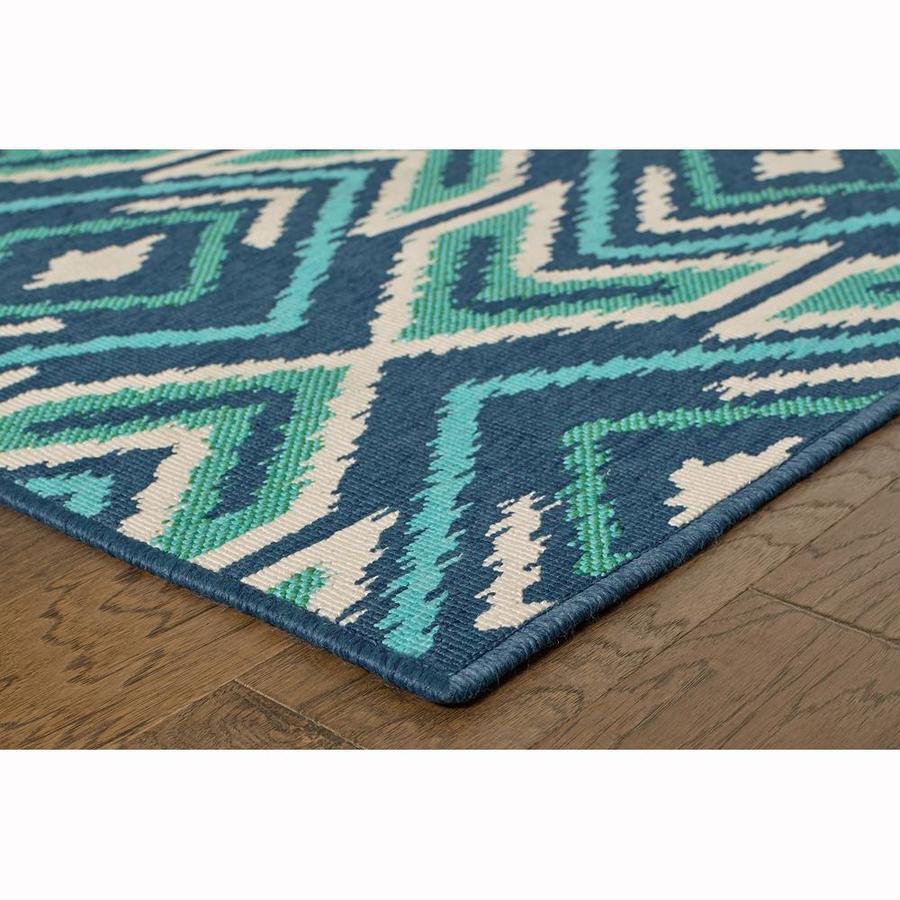 Archer Lane Farming 2 x 8 Navy Indoor/Outdoor Geometric Runner