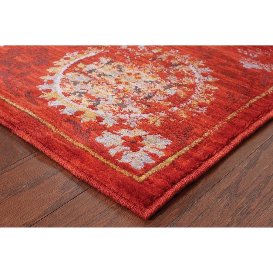 Archer Lane Narcissus 2 x 8 Red Indoor Floral/Botanical Runner