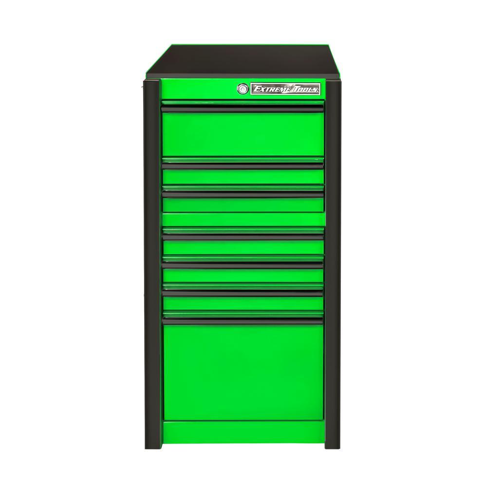 19 in. 7-Drawer Side Tool Chest in Green with Black Trim