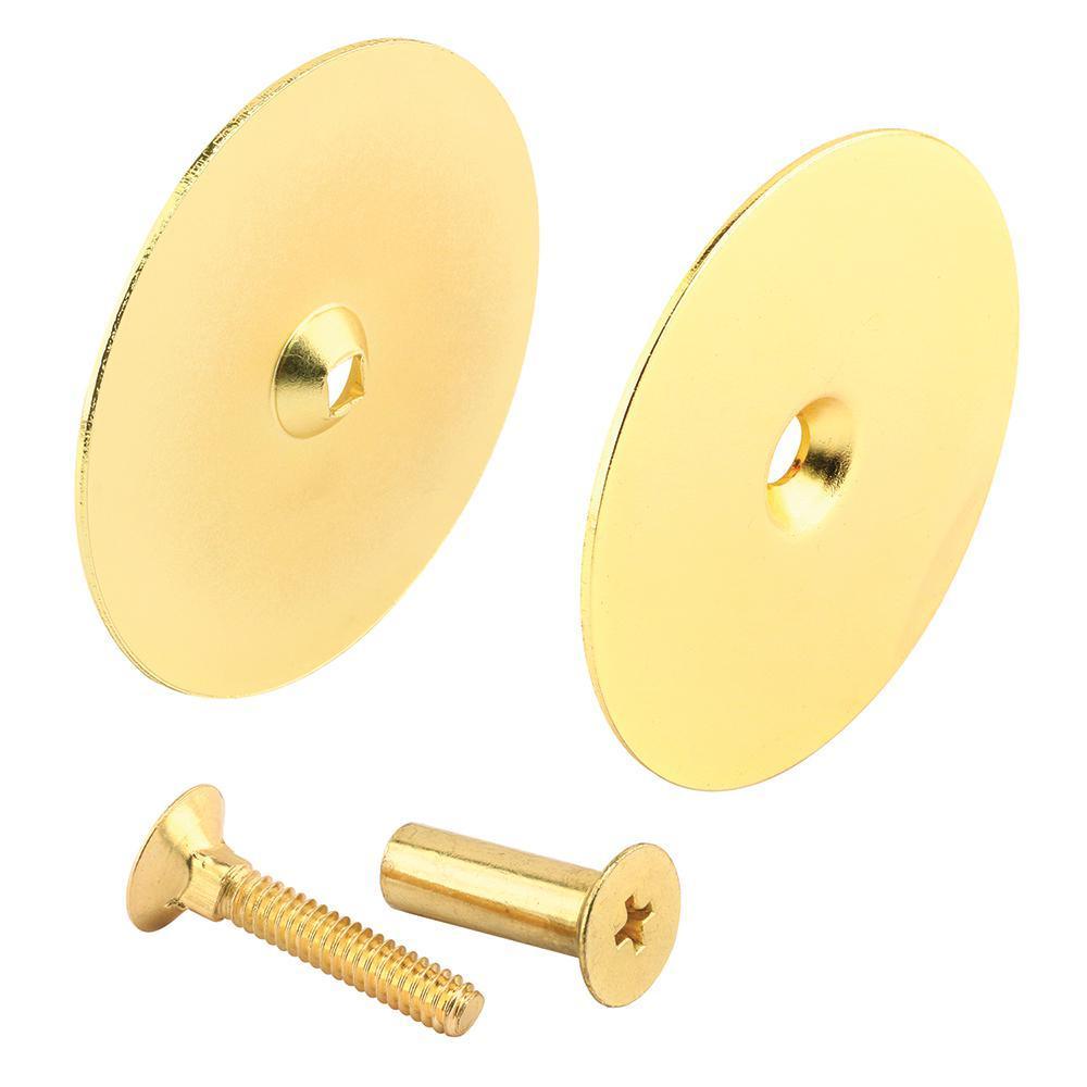 2-5/8 in., Brass Plated Hole Filler Plate Door Knob