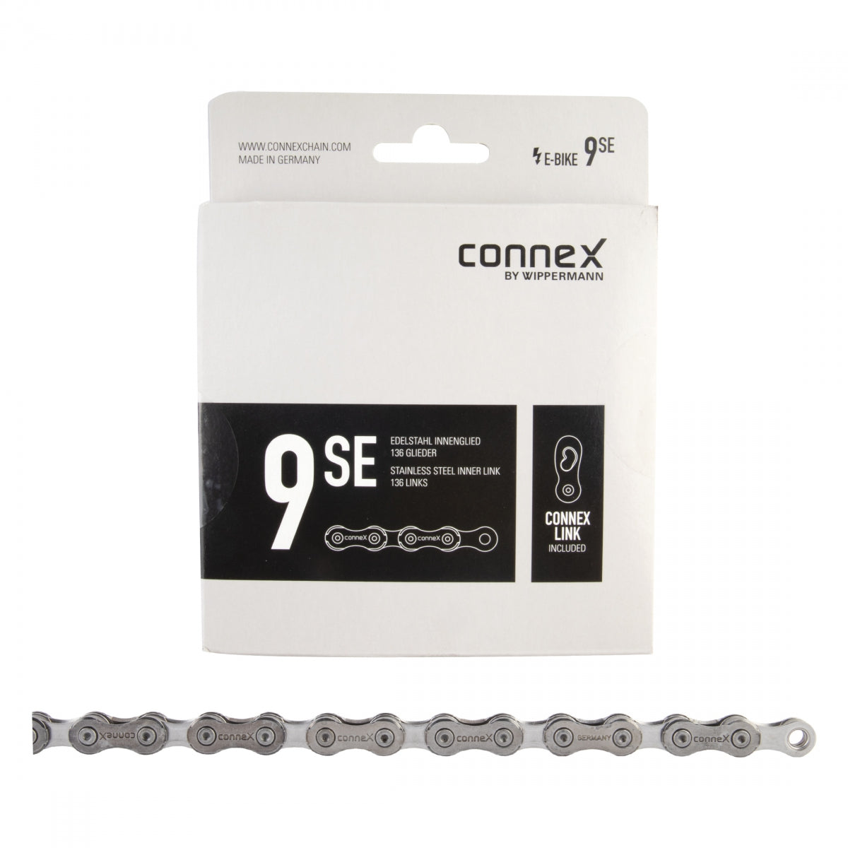 Connex 9sE 9 Speed 136 Links Steel Silver High Corrosion Resistance