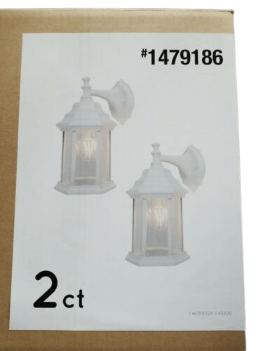 Project Source 11.81-in H White Medium Base (E-26) Outdoor Wall Light
