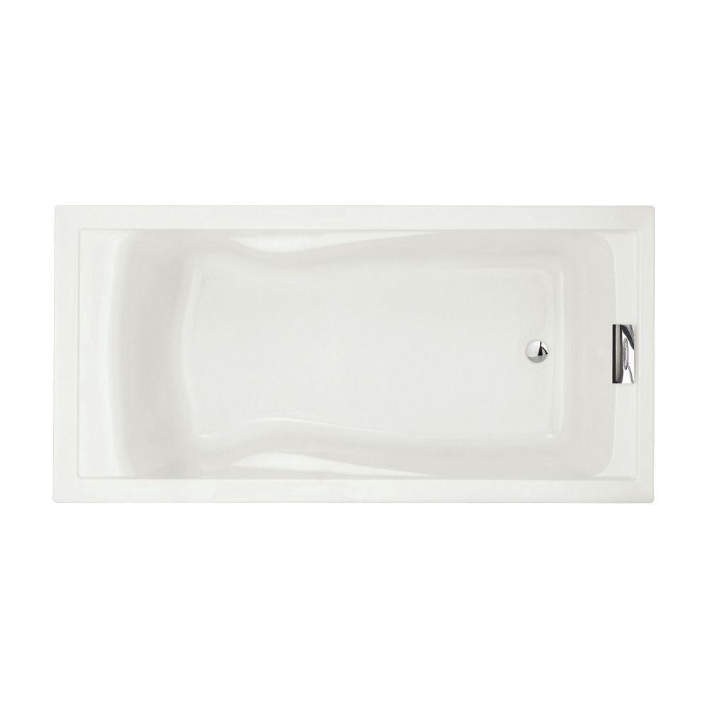 Evolution 72 in. x 36 in. Acrylic Reversible Drain Bathtub in White
