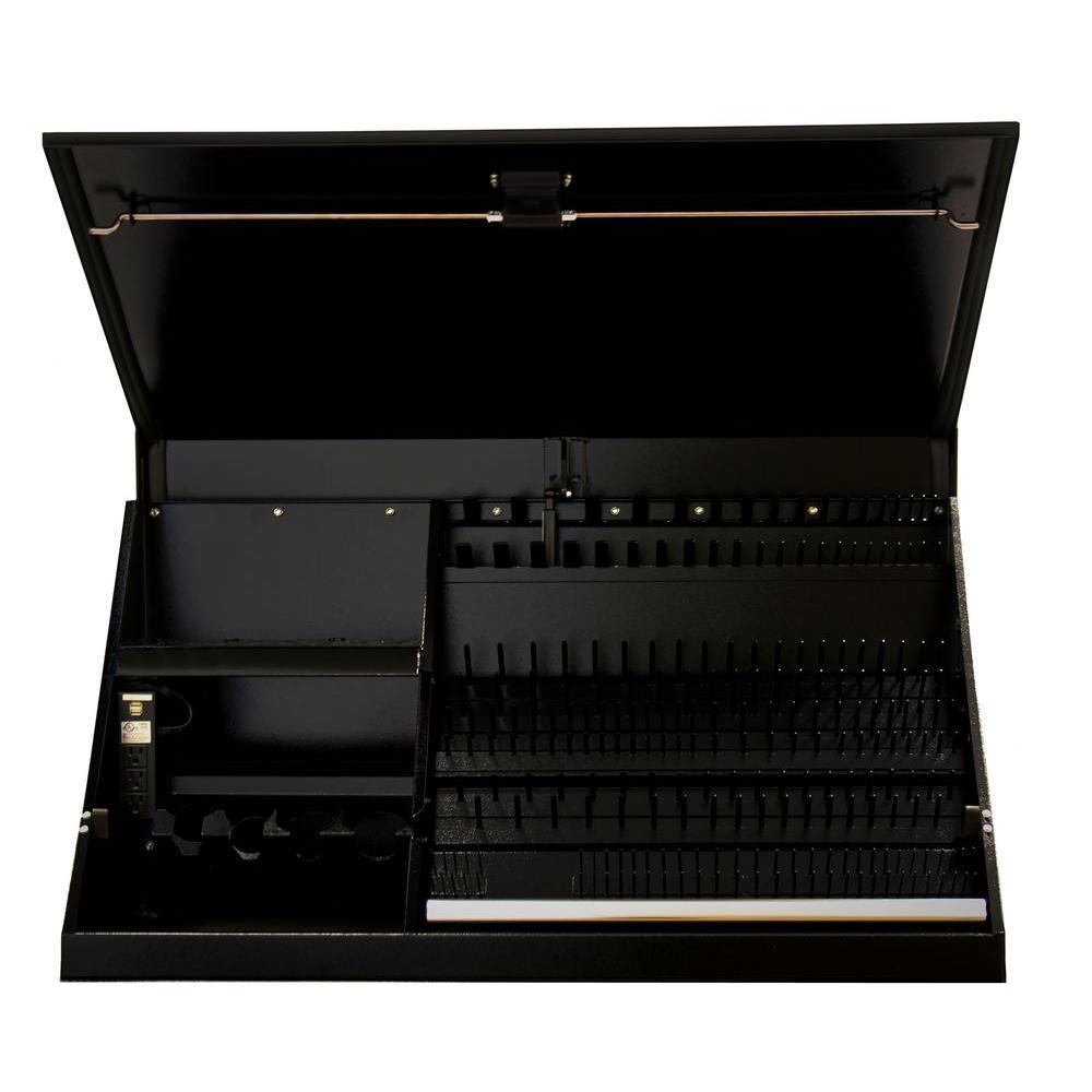 41 in. 0-Drawer Portable Workstation Top Chest in Textured Black