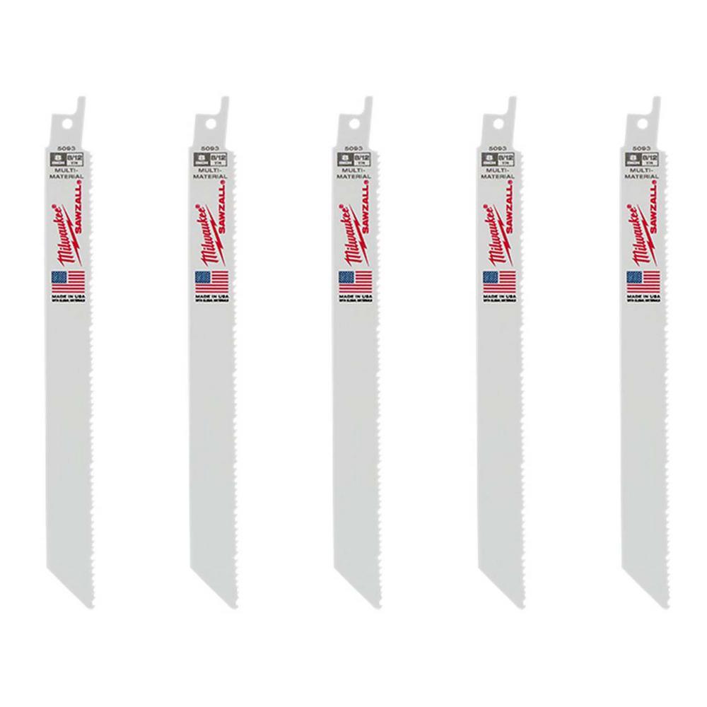 8 in. 8/12 Teeth per in. Mutli-Material Cutting SAWZALL Reciprocating Saw Blades (5 Pack)
