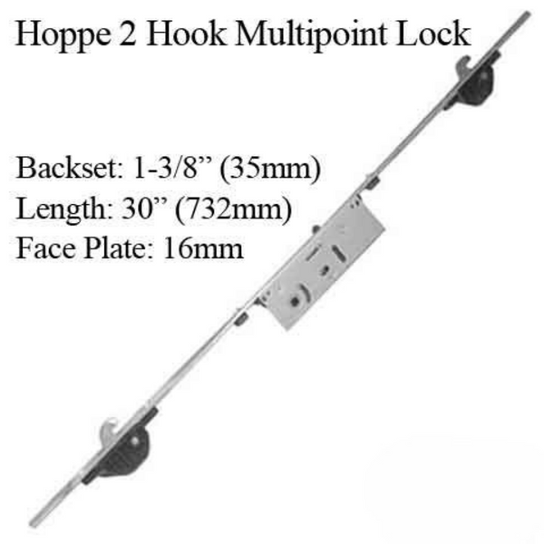 Hoppe Multipoint Lock - 35mm 2 Hooks, Multipoint Sliding Door Lock - 2082783