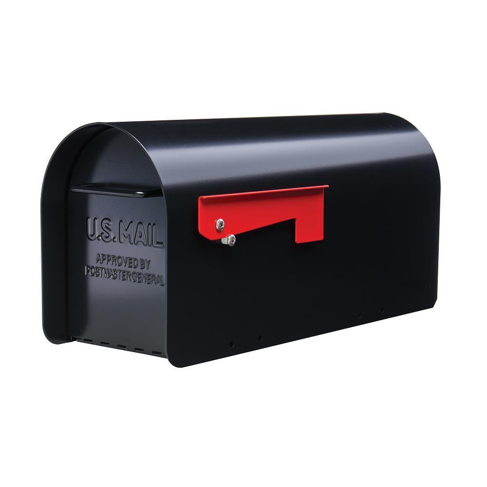 Ironside Large, Steel, Post Mount Mailbox, Black