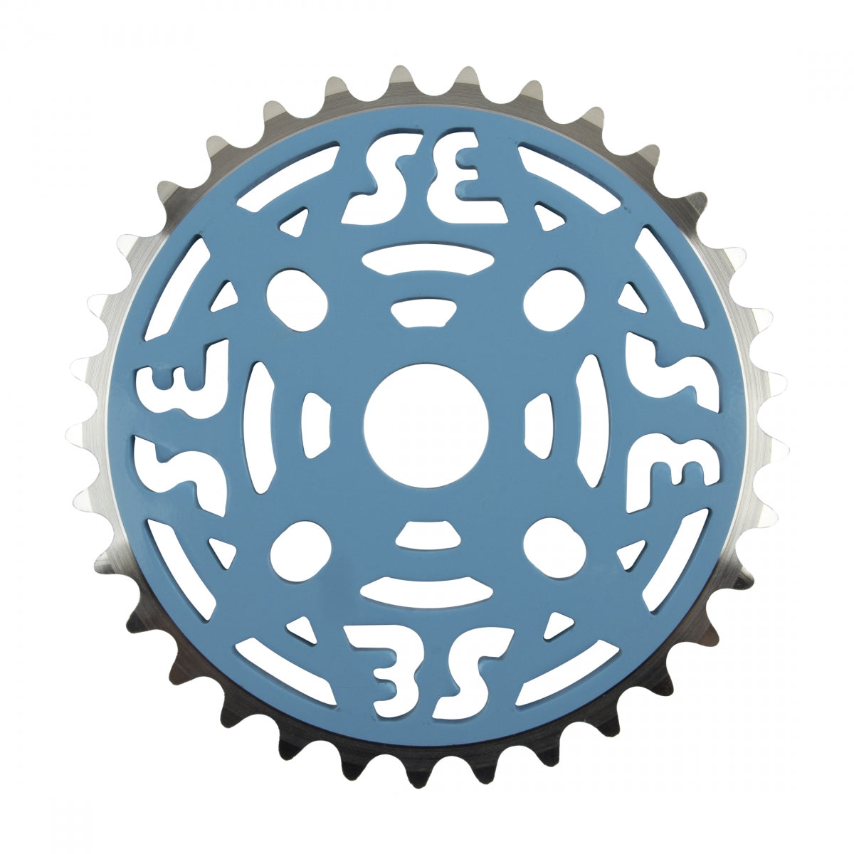 SE Bikes One Piece Chainring 33t 1pc 1/2in x 1/8in Aluminum Painted Blue